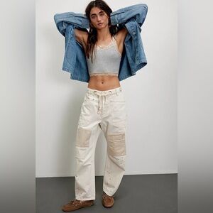 We The Free Cream Ankle & Cropped Jeans